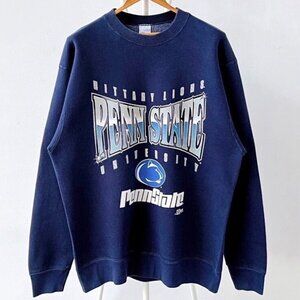 90s Penn state university Nittany lions sweatshirt shirt retro navy H4678